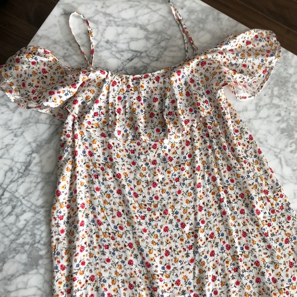 Flounce Floral Open Shoulder Mini Dress - Picture 5 of 5